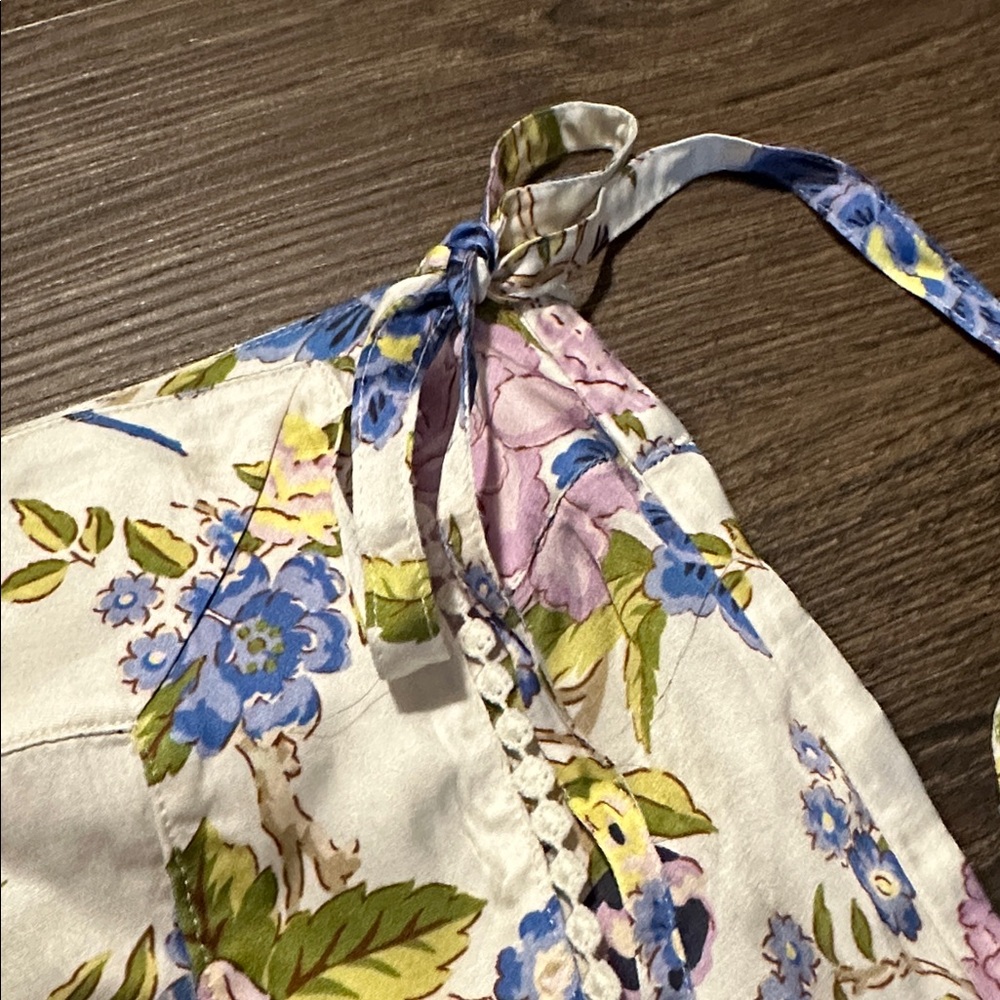 NWT ANTHROPOLOGIE FLORAL SATIN WRAP MINI SKIRT - Picture 3 of 5